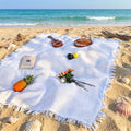 Fringed Cotton Beach Blanket