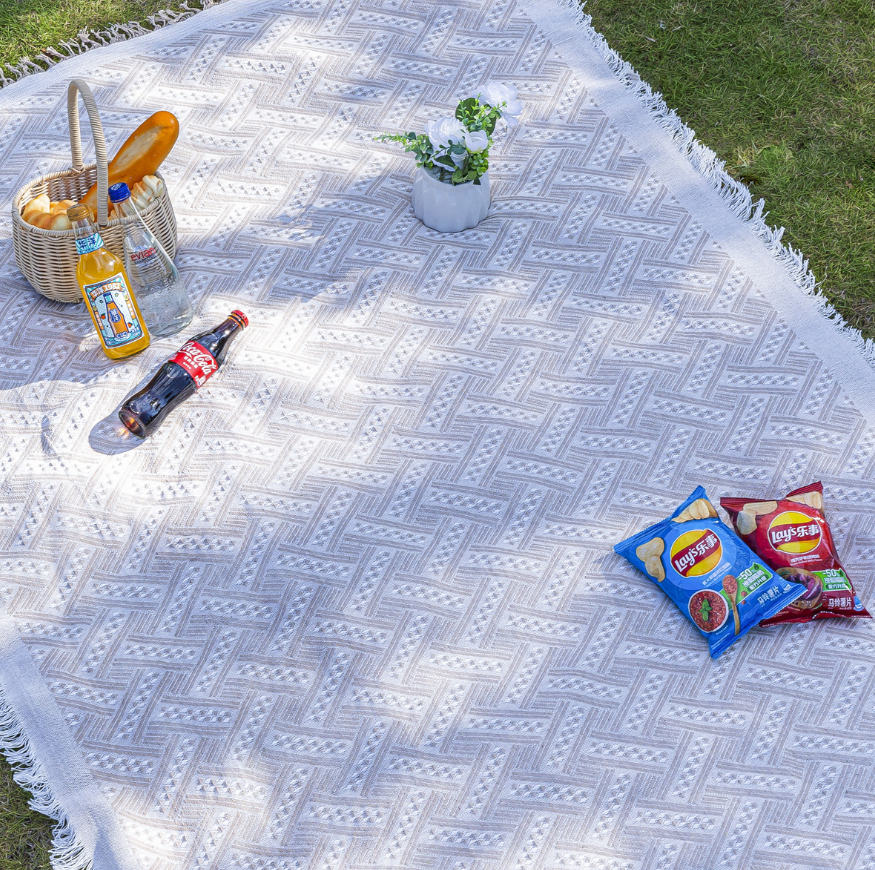 Fringed Cotton Beach Blanket
