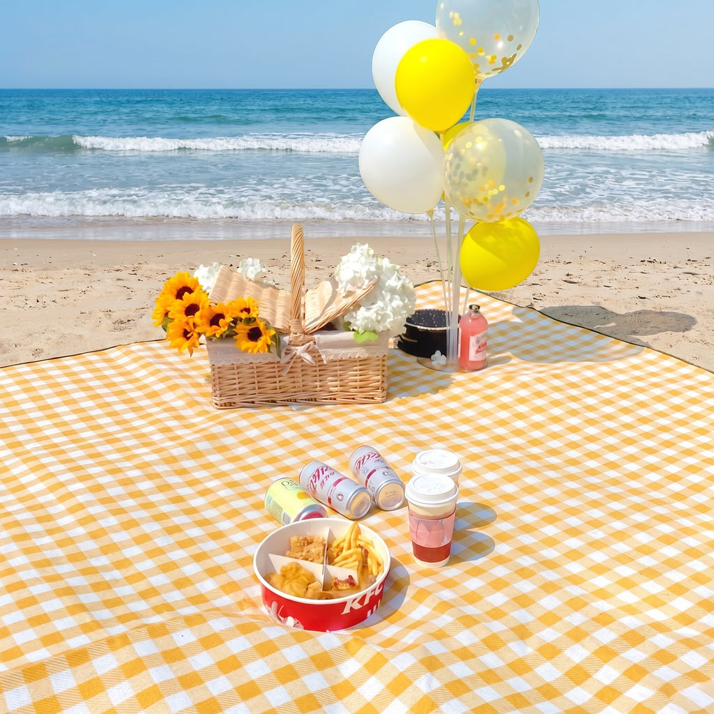 Gingham Beach Picnic Mat